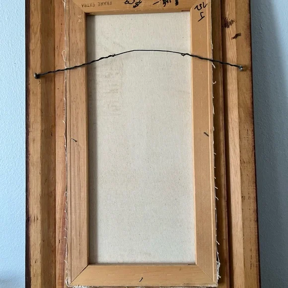 Vtg Oceanside Villa Pastel Floral Oil Painting On Canvas Signed Wood Frame - Picture 8 of 8